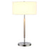 25" Gray Metal Two Light Table Lamp With White Drum Shade