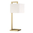 26" Gold Metal Arched Table Lamp With White Square Shade