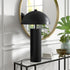 27" Black Metal Table Lamp With Black Dome Shade