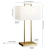 28" Brass Metal Table Lamp With White Shade