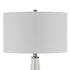 25" Nickel Glass Table Lamp With White Drum Shade