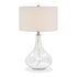 25" Clear Glass Table Lamp With White Drum Shade