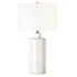 25" White Ceramic Table Lamp With White Drum Shade