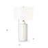 25" White Ceramic Table Lamp With White Drum Shade