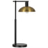 25" Black Metal Desk Table Lamp With Gold Bowl Shade