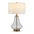 23" Brass Glass Table Lamp With White Drum Shade