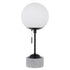 18" Gray and Black Concrete Globe Table Lamp With White Globe Shade