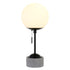 18" Gray and Black Concrete Globe Table Lamp With White Globe Shade