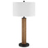 29" Brown and Black Metal Table Lamp With White Drum Shade