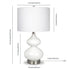 23" White and Silver Glass Table Lamp With White Drum Shade