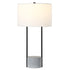 27" Gray and Black Concrete Table Lamp With White Drum Shade