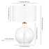 24" Clear Glass Table Lamp With White Drum Shade