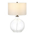 24" Clear Glass Table Lamp With White Drum Shade