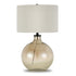 24" Gold Glass Table Lamp With White Drum Shade