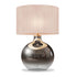 24" Nickel Glass Table Lamp With White Drum Shade