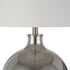 24" Nickel Glass Table Lamp With White Drum Shade