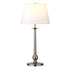 28" Nickel Metal Table Lamp With White Empire Shade