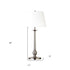 28" Nickel Metal Table Lamp With White Empire Shade