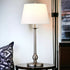 28" Nickel Metal Table Lamp With White Empire Shade