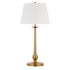 28" Brass Metal Table Lamp With White Empire Shade