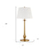 28" Brass Metal Table Lamp With White Empire Shade