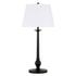 28" Black Metal Table Lamp With White Empire Shade