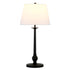 28" Black Metal Table Lamp With White Empire Shade