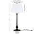 28" Black Metal Table Lamp With White Empire Shade