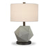 19" Gray and Black Concrete Table Lamp With White Drum Shade