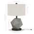 19" Gray and Black Concrete Table Lamp With White Drum Shade