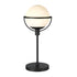 21" Black Metal Globe Table Lamp With Clear Globe Shade