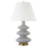 26" Gray and Gold Glass Table Lamp With White Empire Shade