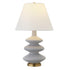 26" Gray and Gold Glass Table Lamp With White Empire Shade