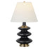 26" Black and Gold Glass Table Lamp With White Empire Shade