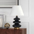 26" Black and Gold Glass Table Lamp With White Empire Shade