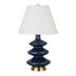 26" Blue and Gold Glass Table Lamp With White Empire Shade