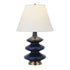 26" Blue and Gold Glass Table Lamp With White Empire Shade