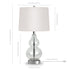 21" Nickel Glass Table Lamp With White Drum Shade