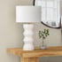 28" White Ceramic Table Lamp With White Drum Shade