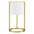 22" Brass Metal Table Lamp With White Drum Shade