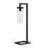 26" Black Metal Arched Table Lamp With Clear Cylinder Shade