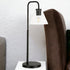 27" Black Metal Arched Table Lamp With Clear Cone Shade