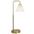 27" Brass Metal Arched Table Lamp With White Cone Shade