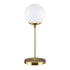 21" Brass Metal Globe Table Lamp With Clear Globe Shade