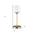 21" Brass Metal Globe Table Lamp With Clear Globe Shade