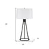 28" Black Metal Table Lamp With White Drum Shade