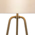 25" Brass Metal Table Lamp With White Drum Shade