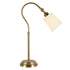 25" Brass Metal Arched Table Lamp With White Drum Shade