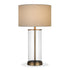 28" Brass Glass Table Lamp With White Drum Shade