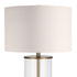 28" Brass Glass Table Lamp With White Drum Shade